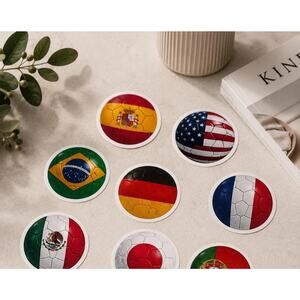 World Cup 2026 Soccer Ball Stickers 48 Country Flags, Party Decorations